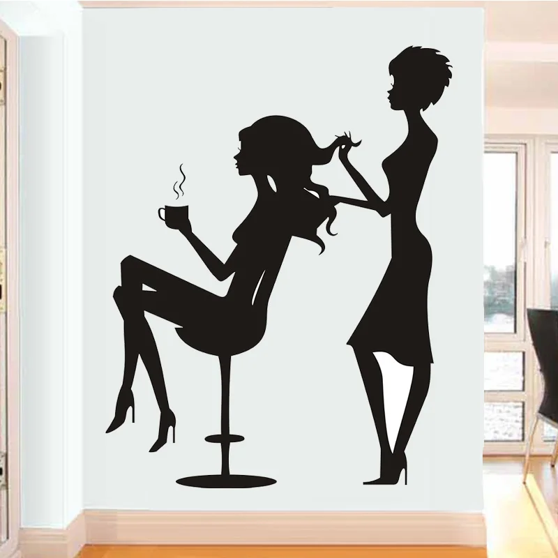 

Beauty Salon Spa Stylist Hairdresser Wall Art Sticker Decal Home DIY Decoration Decor Wall Mural Removable Shop Decal Sticker