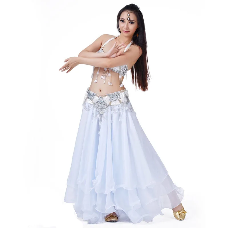 Stage Performance Costumes Oriental Belly Dancing Clothes Suit Bead Bra&belt&Skirt Belly Dance Costume Set danza del vientre