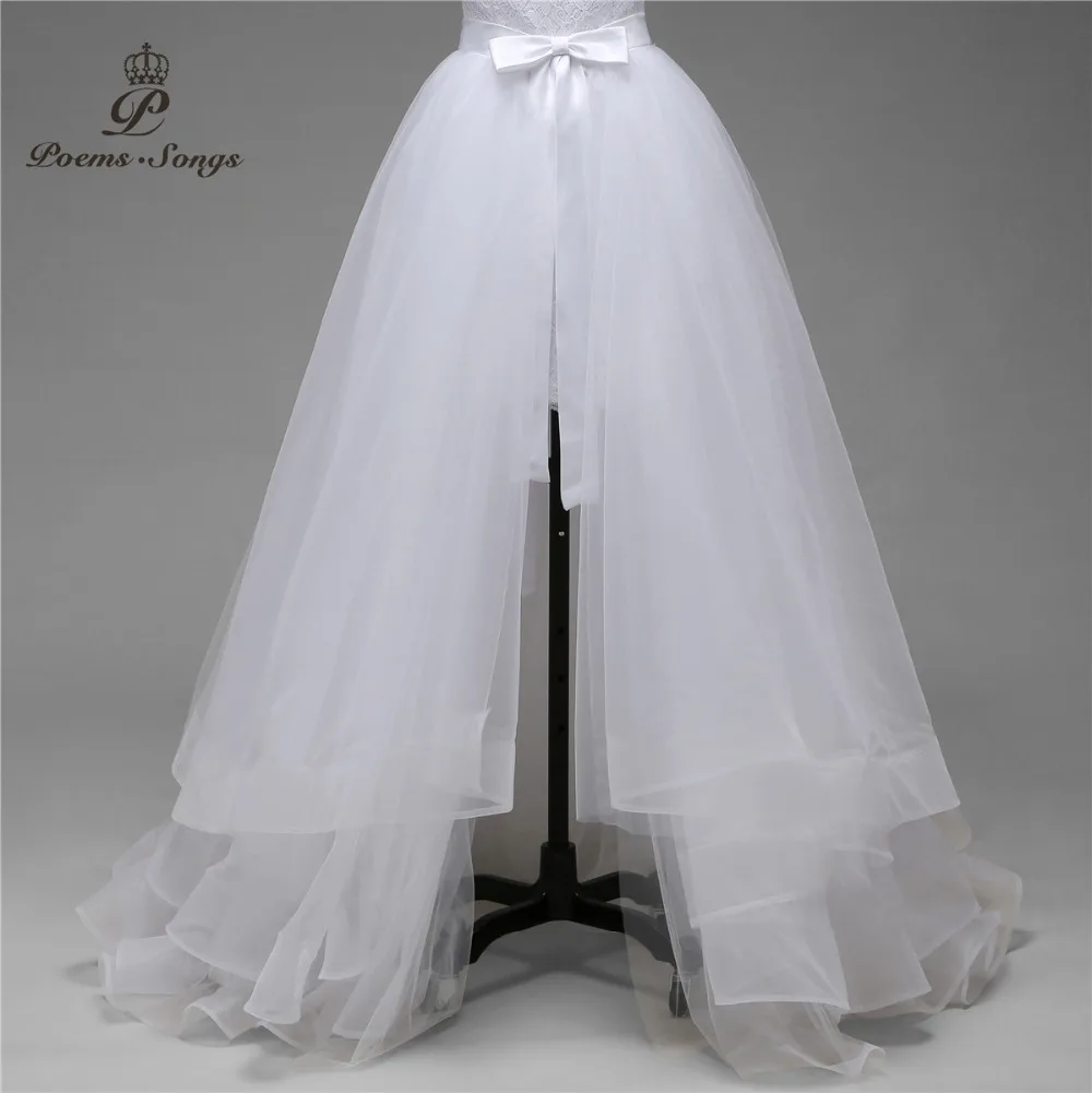 

High quality only sale fives layers of silky organza detachable train not included wedding dress