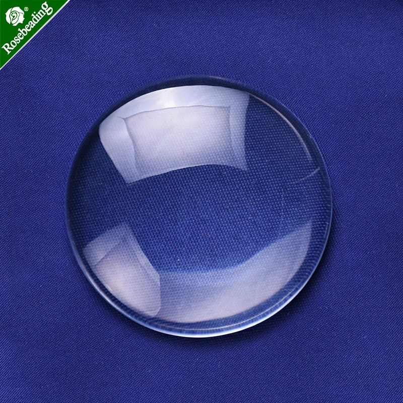 70MM Round Flat Back clear Crystal glass Cabochon,Top quality;cabochon;glass title;sold as 5pcs/lot