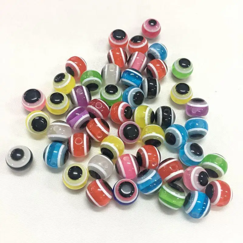 1000PCS 4mm 5mm 500pcs Mixed Colorful Beads Round Evil Resin Eye Beads Spacer Beads Jewelry Fashion DIY Bracelet Making Gifts image 3
