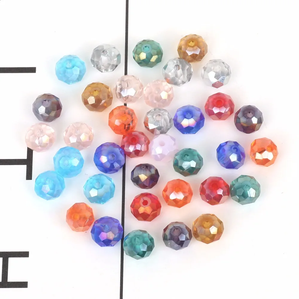 Wholesale 2/3/4/6/8mm Bicone Crystal Beads AB Color Cut Faceted Round Glass Beads for Jewelry Making Bracelet Accessories