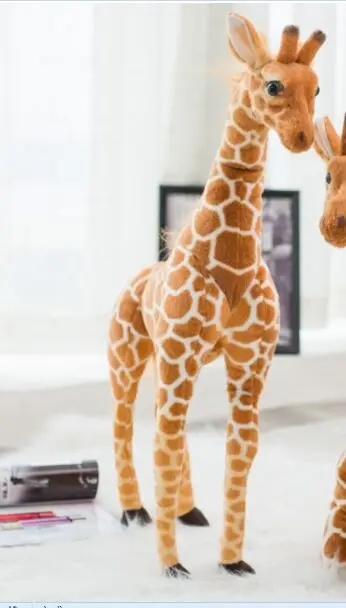 middle plush simulation giraffe toy lovely standing giraffe doll gift about 96cm