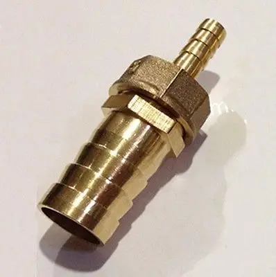 

Hose Barb I/D 10mm x Hose Barb I/D 16mm Brass coupler Splicer Connector fitting for Fuel Gas Water