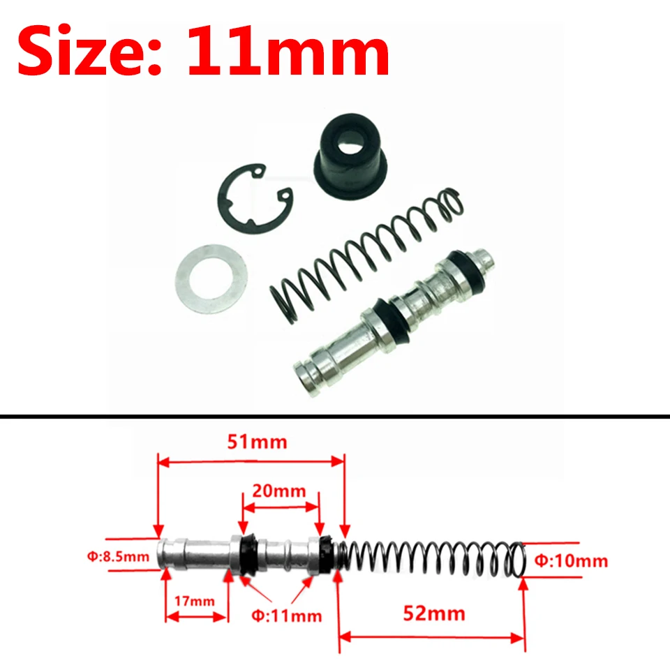 Pompe de frein d\'embrayage de moto, kits de réparation de piston, plates-formes de piston à intervalles maîtres, accessoires de réparation, 11mm,