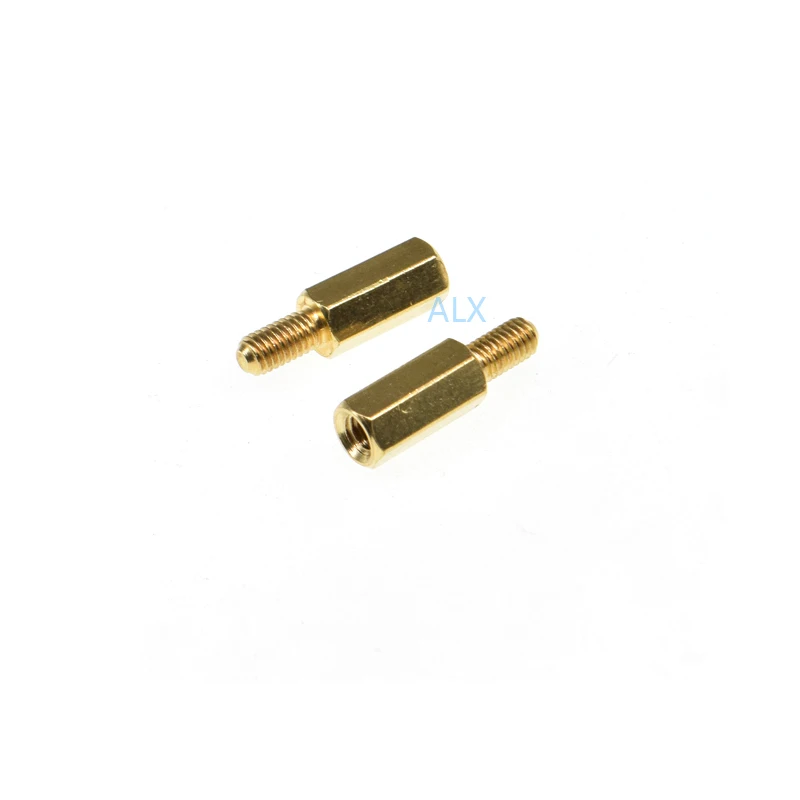 30PCS M3*10+6MM Hex head BRASS Spacing Screw Threaded Pillar PCB STANDOFF SPACER M3 10+6MM Hexagonal Stud Spacer 10+6 10MM