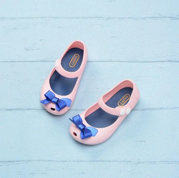 New Mini Girls sandals Butterfly Jelly Shoes Butterfly Knot Shoes Crystal Jelly Sandals Children Shoes Fish Head Shoes