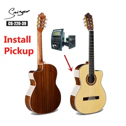 Spruce Classical Guitar Acoustic Electric Nylon String 39 Inches Guitarra 6 Strings Walnut Pickup Cutaway Guitars Wood Color