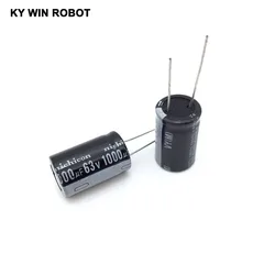 10pcs/lot Aluminum Electrolytic Capacitor 63V/1000 UF 63V/1000UF Electrolytic Capacitor Size 16*25 mm plug-in 63V 1000UF