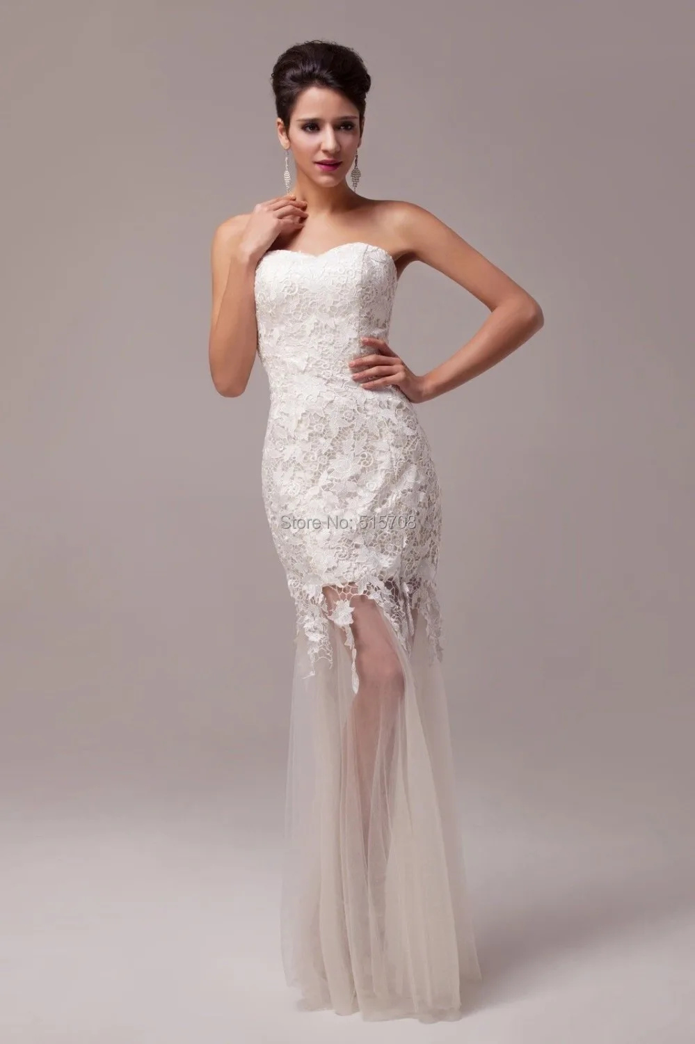 

Stunning Formal Sweetheart Sleeveless Backless Short Lace Destination Beach Bridal Gown Wedding Dresses Cheap Free Shipping