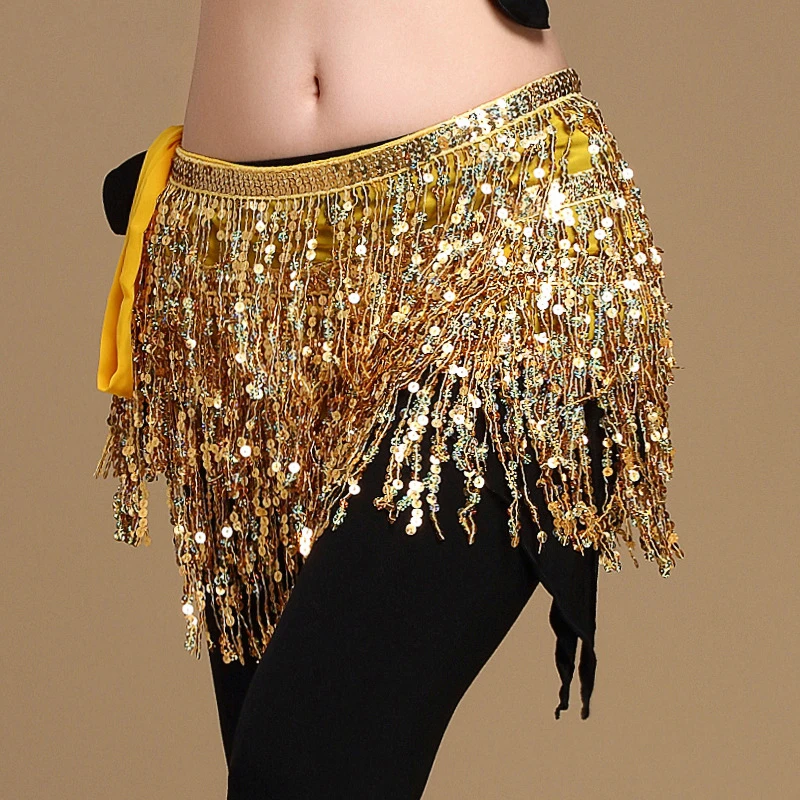 Ladies Belly Lumba Samba Dance skirt Accessories Tassel bling bling Belts Belly Dance Hip Scarf with Sequins Belt