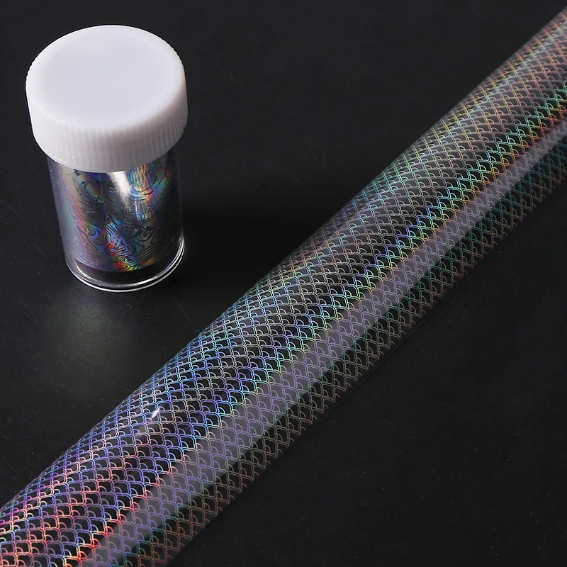 Fish Scale Laser Nail Art Transfer Sticker Holographic Lace Starry Nail Foil 4*100cm  Manicure  For Nail Art Decoratio