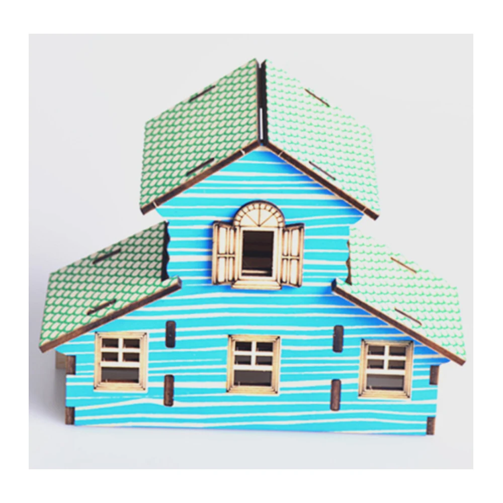 DIY Model speelgoed 3D Houten Puzzel-Boshut Houten Kits Model Educatief Puzzelspel Assembleren Speelgoed Cadeau voor Kinderen Volwassen P2