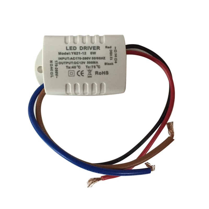 1 piece 500 Ma Led Driver AC 170-260 V DC12V 6W Lamp Light Driver Power Supply Lighting Transformer for E27/ E14 LED lights