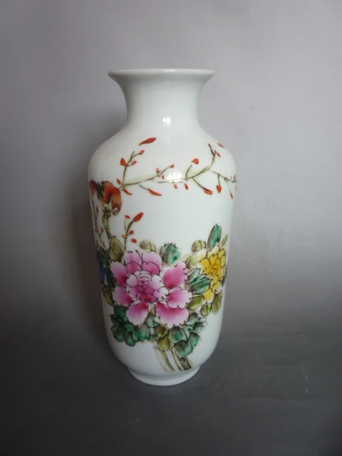 

Rare Collection Qianlong (1711-1799) famille rose porcelain bird pattern vase, best collection& adornment, Free shipping