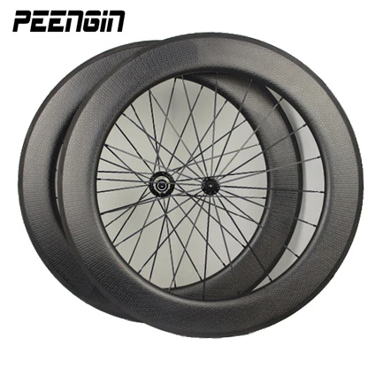 Super Tubular Dimple Wheelset 80mm U Shape Clincher 25mm Width Road Bike Wheel Toray T800 Carbon Weave UD OEM Decal Free Offer