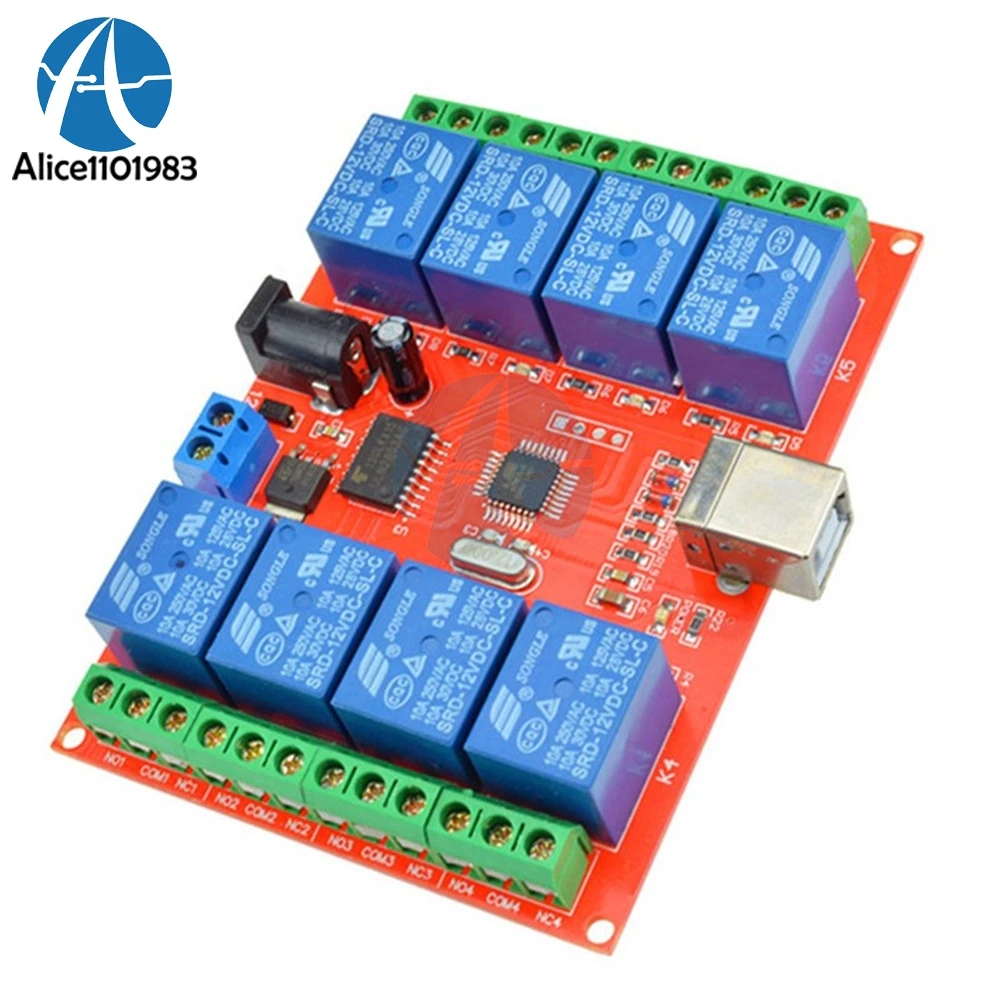 12V USB Relay 8 CH Channel Programmable Computer Control For Smart Home Controller Module Board