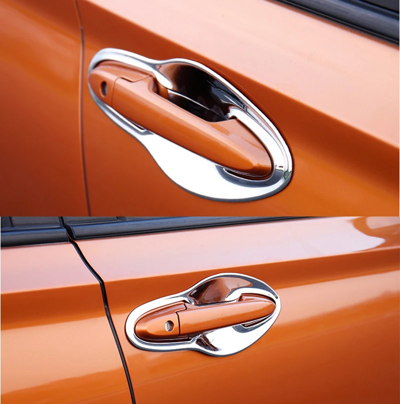 ABS CHROME DOOR HANDLE BOWL COVER CUP CAVITY TRIM INSERT OVERLAY BEZEL MOLDING GARNISH FOR HONDA VEZEL HR-V HRV 2014 to 2019