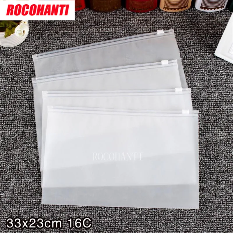 100Pcs Matte Frosted Travel Plastic Gift Bags Sealed Waterproof Transparent Ziplock Bag For Clothing Bras Shoes Promotion