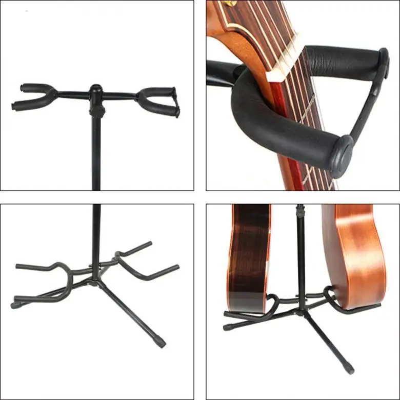 Double Holders Aluminum Alloy Floor Guitar Stand with Stable Tripod for Display 2pcs Acoustic Electric Guitar Bass Accessories