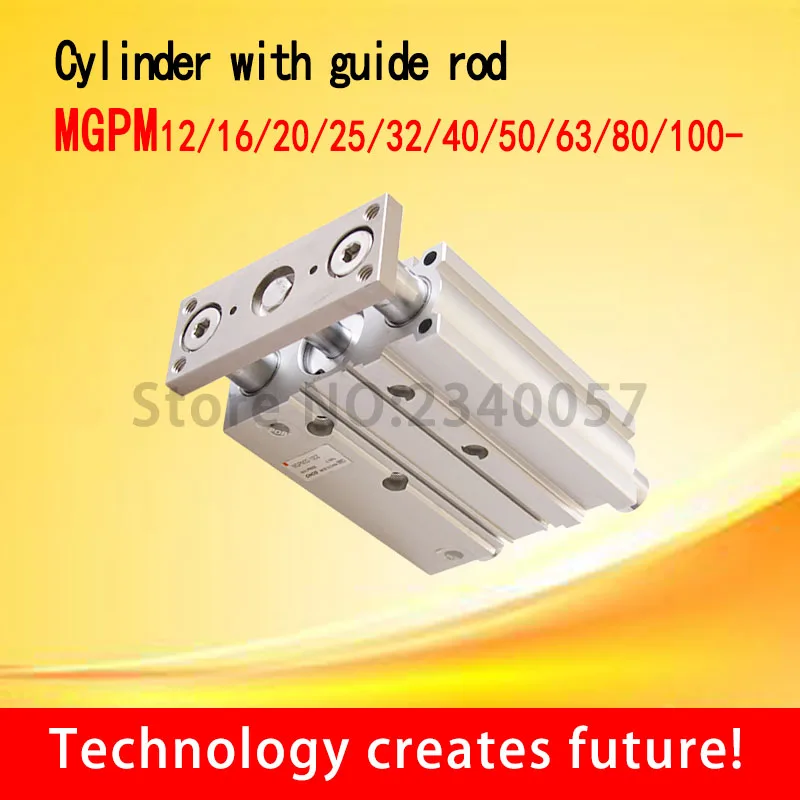 SMC Type MGPM100Thin cylinder with rod MGPM100-125/150/175/200/250/300/350/400 Three axis three bar Pneumatic components MGPM