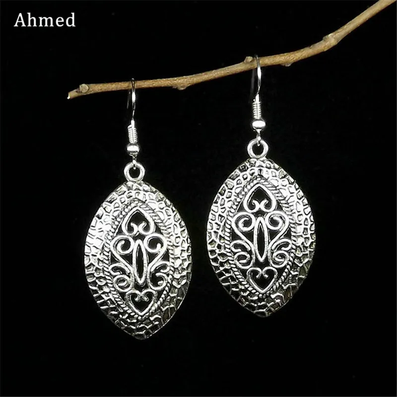 Ahmed Vintage Classic Tibetan Silver Leaves 2018 Earrings Fashion Bohemia Ethnic Drop Dangle Earring Jewelry Gifts Wholesale