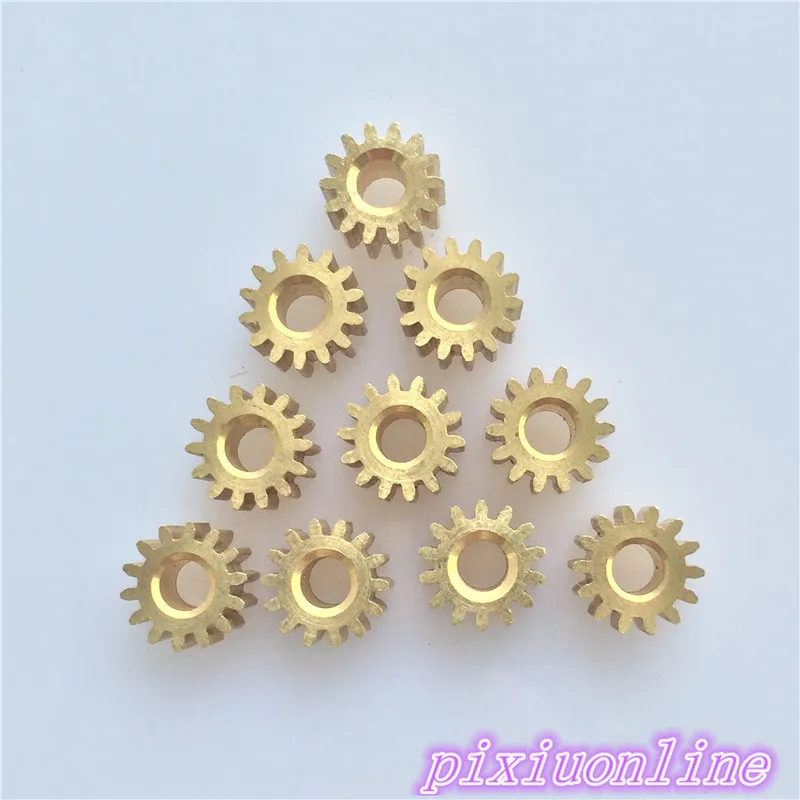 10pcs K093Y Mini 3.17 MM Pore 14 Tooth Brass Motor Shaft Gear DIY Toys Parts  High Quality On Sale