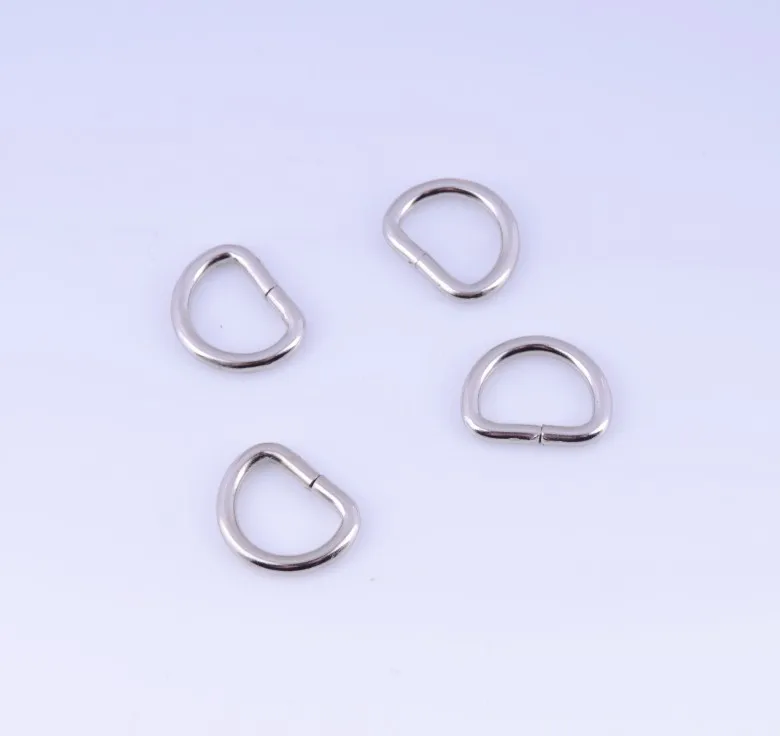 

Free Shipping-50Pcs Silver Tone Unwelded Leather Bags Metal D Rings 18.5x14.5mm(Inside :13x9mm) Connect Buckle J1293