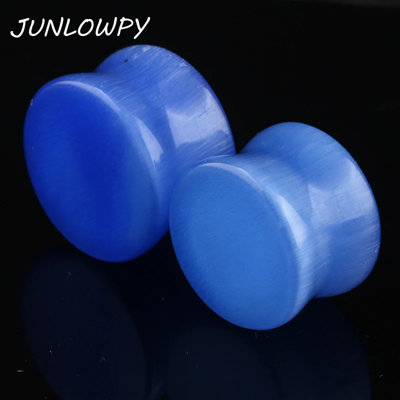 

JUNLOWPY Organic Cat Stone Flesh Tunnels Ear Plugs Ear Gauges Expander Stretcher Ear Expander Body Piercing Jewelry 00g Kits