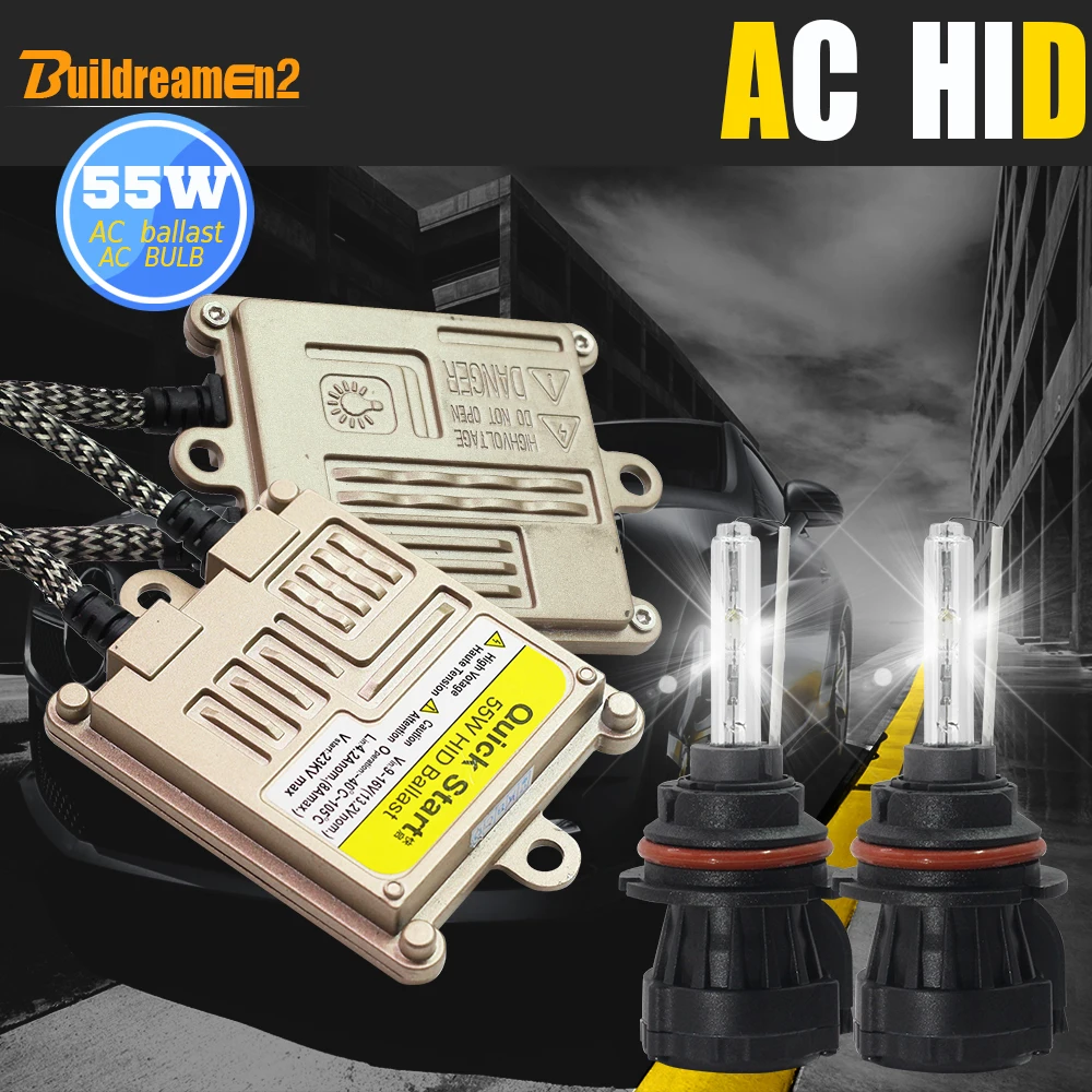 

Buildreamen2 9007 Hi/Lo 55 Вт Биксеноновое преобразование AC HID Ксеноновый комплект Балластная лампа Жгут проводов 3000K-12000K 12V Автомобильная фара