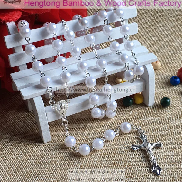 8mm abs plastic faux pearl bead rosasry,religious rosary chain/ rosary necklace/color bead rosary multi-colors availavle N1344