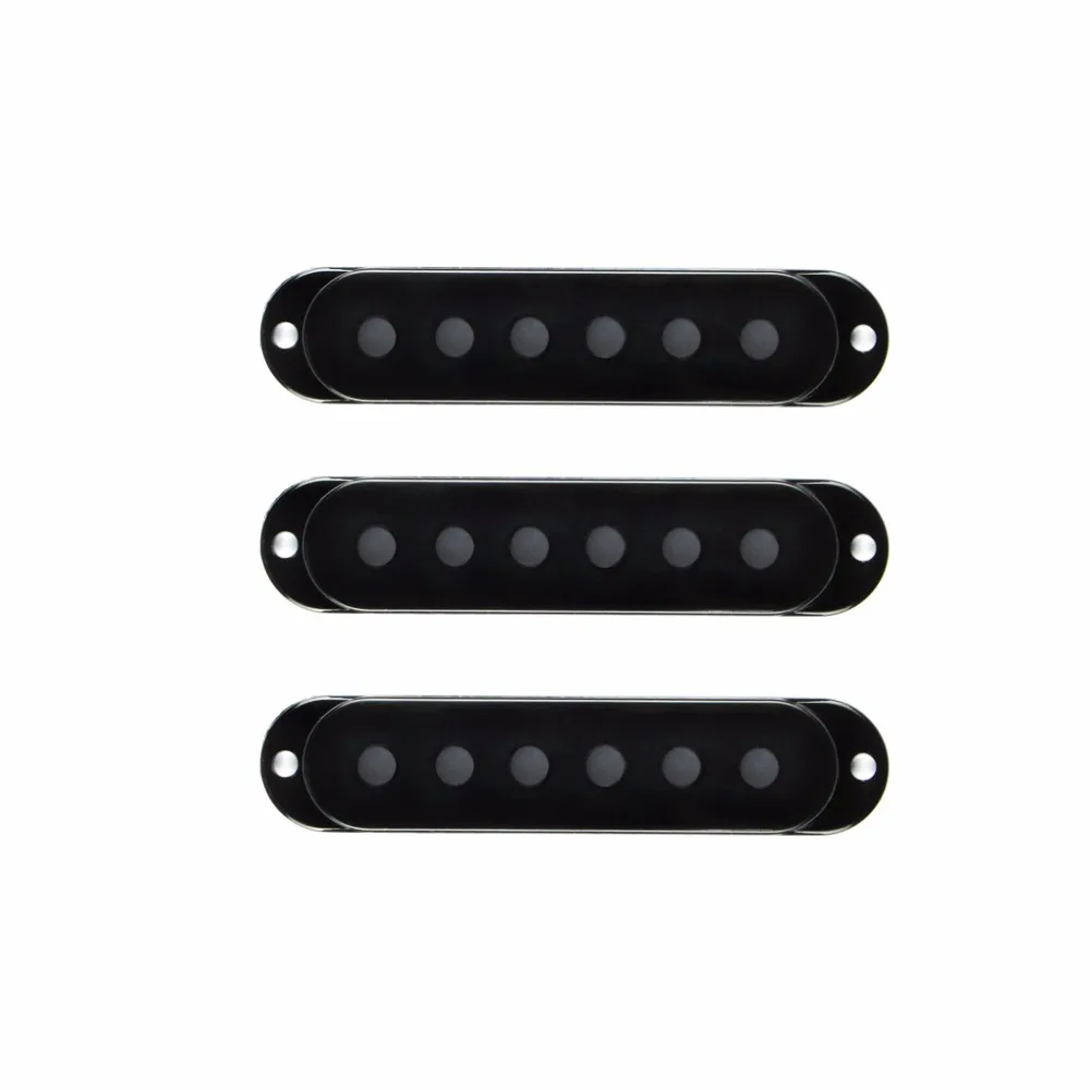 FLEOR Set of 3pcs Black ST Guitar Single Coil Pickup Covers Plastic Accessories For Electric Guitar