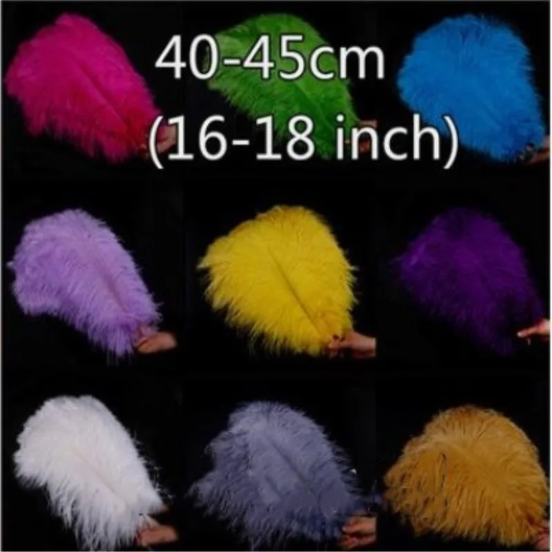 Free Shipping 10 Color Natural Ostrich Feathers 40-45 cm /16-18 inch Wedding Christmas Decorations Cosplay DIY Supplies