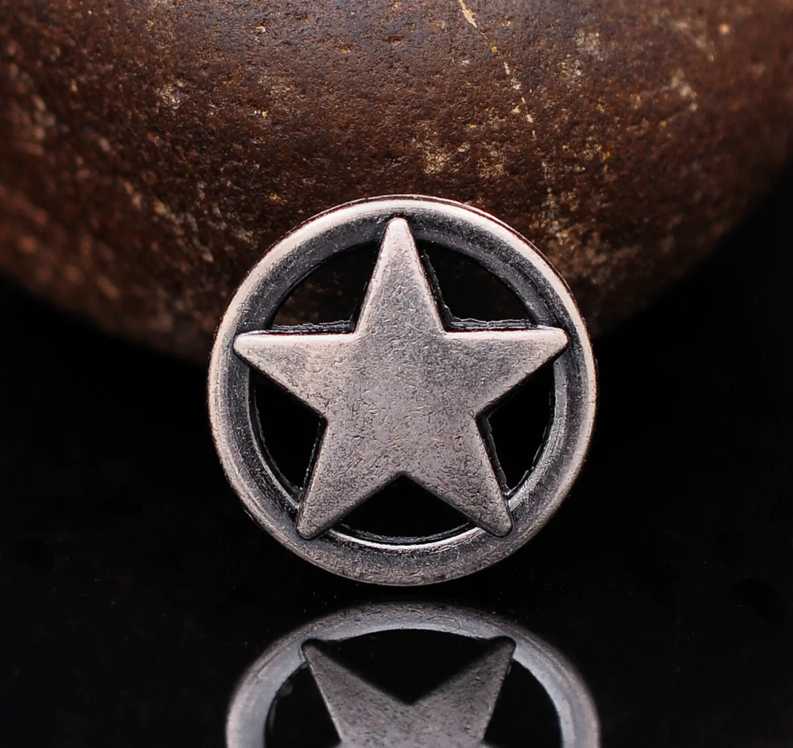 30x 17mm Round Western Texas Star Fasteners Rivet Studs Belt Bag Leathercraft Concho