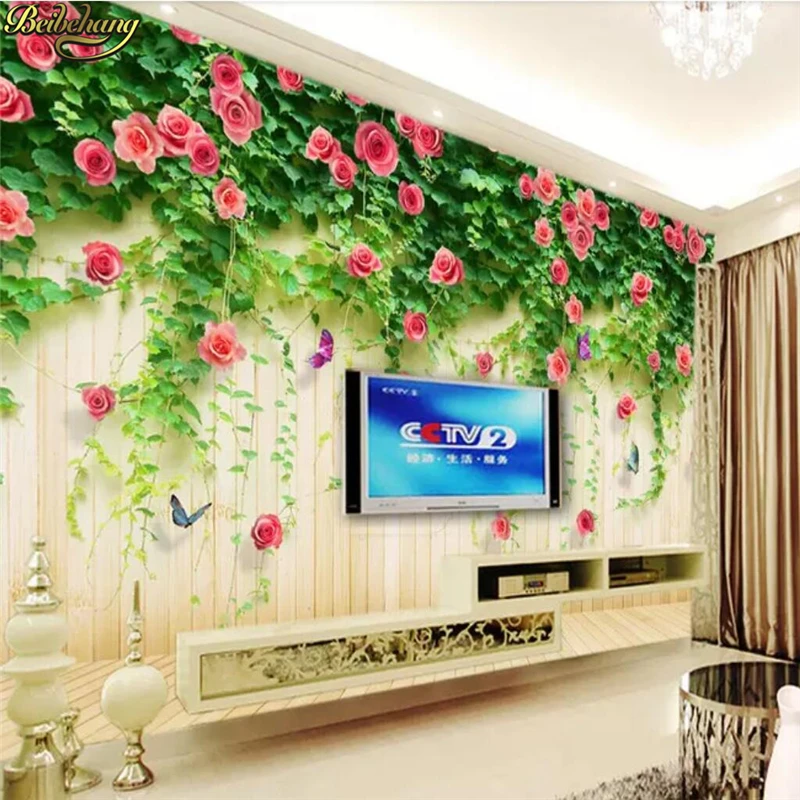 

Custom 3D Mural Wallpaper Flower Backdrop Decor Modern Art Wall Painting wallpapers for Living Room decoration home Stickers