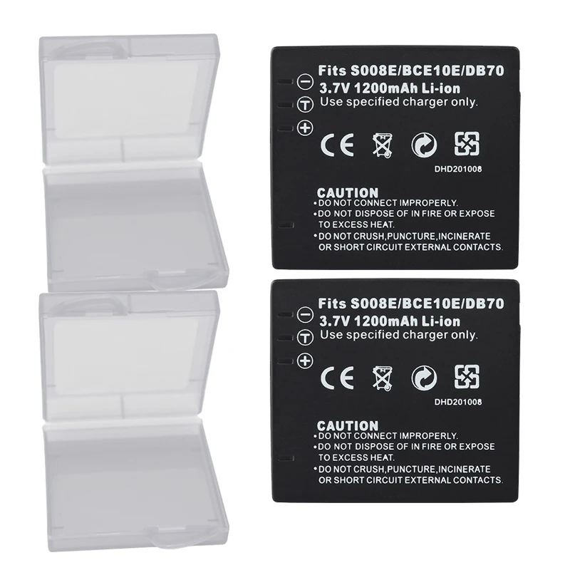 2pcs/lots DMW-BCE10 CGA-S008E/1B VW-VBJ10 camera Battery+case for Panasonic Cameras DMC-FS3 FS5 FS20 FX30 FX33 FX35 FX36 FX37