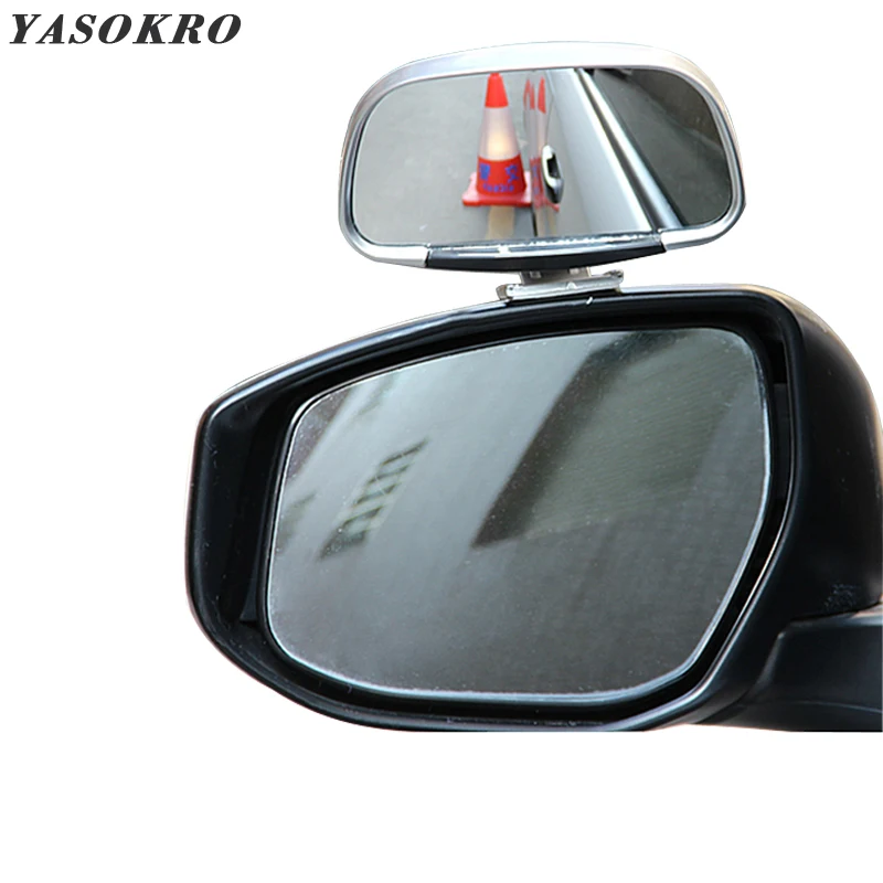 YASOKRO Car Blind Spot Mirror 360 Rotation Adjustable Rear View Mirror Wide Angle Convex Lens for Parking Auxiliary Mirror