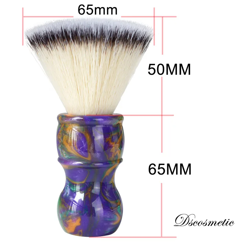 DS 24MM soft plat top synthetic hair shaving brush with colorful resin handle for man beard tools