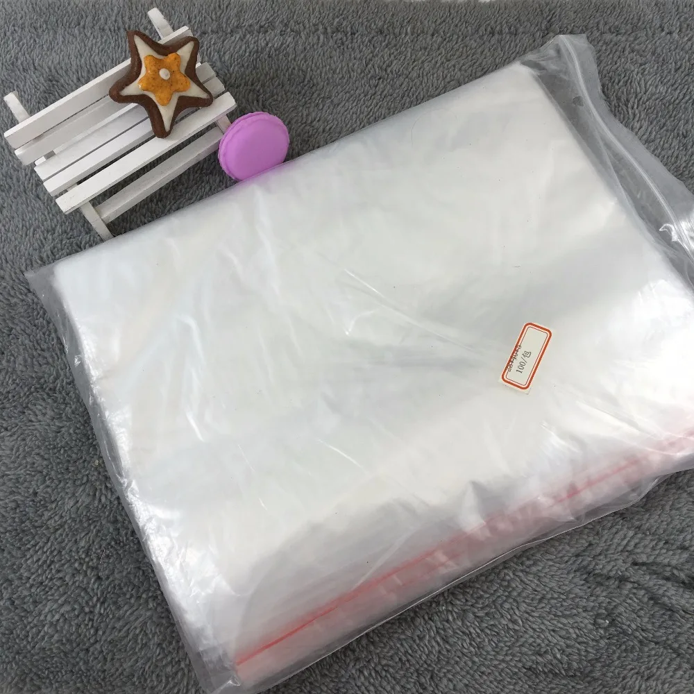 28*40cm Wholesale 100Pcs Transparent Food Phone Card Valve Hermetic Bag Zip Lock Plastic Gift Packaging Bags For Necklace