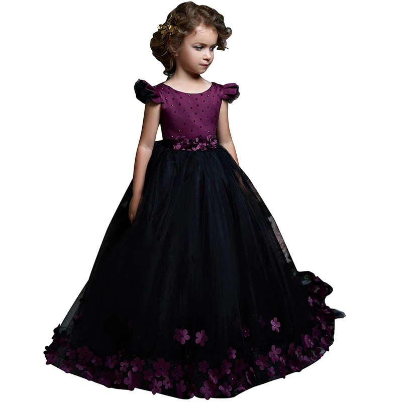 

fancy little girls dress long puffy kids ball gown vestido de fiesta nina menina robe petite fille beautiful dress for girls