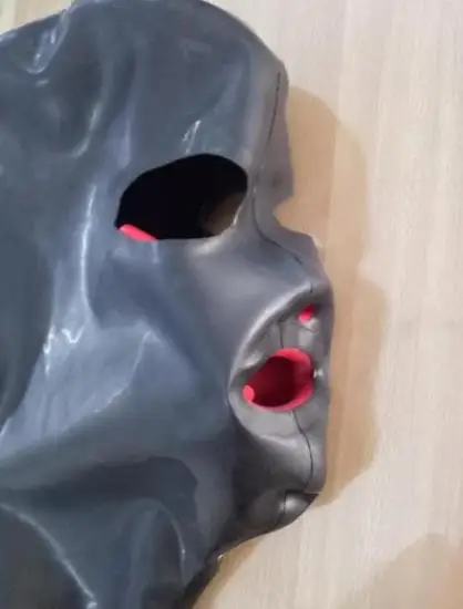 

Latex Mask With Red Teeth Red Nose tube Customized