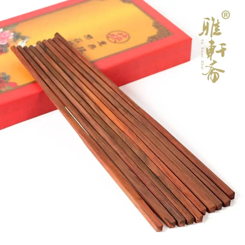 

Mahogany red rosewood chopsticks natural wood oille paint wax chopsticks set 10 double