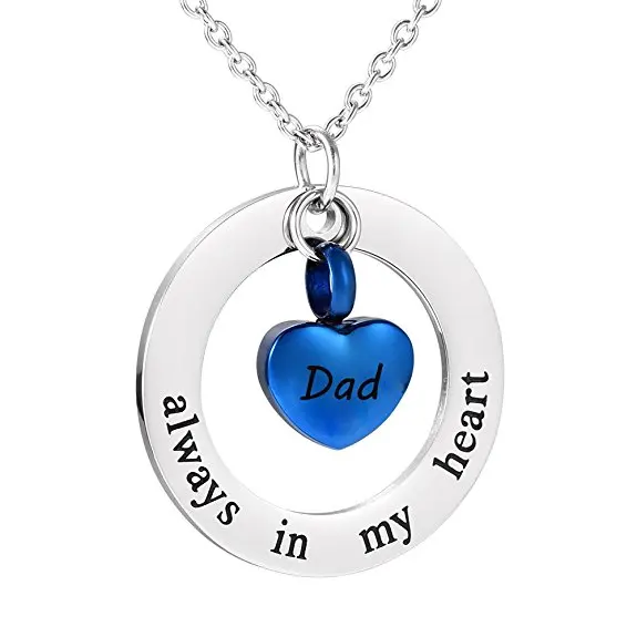 

JJ001 Mom&Dad I Love You to the Moon and Back Cremation Urn Necklace Screw Opens and Lock Ashes Pendant Jewelry for Loved One