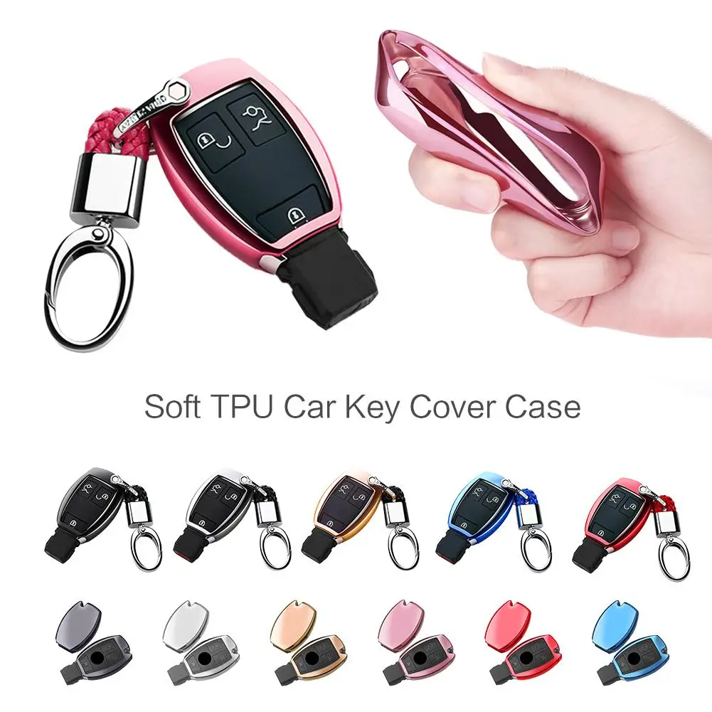 

Soft TPU Car Key Cover Case For Mercedes Benz C Class W205 GLC GLA Car Styling Key Shell Protection Keychain Accessorie