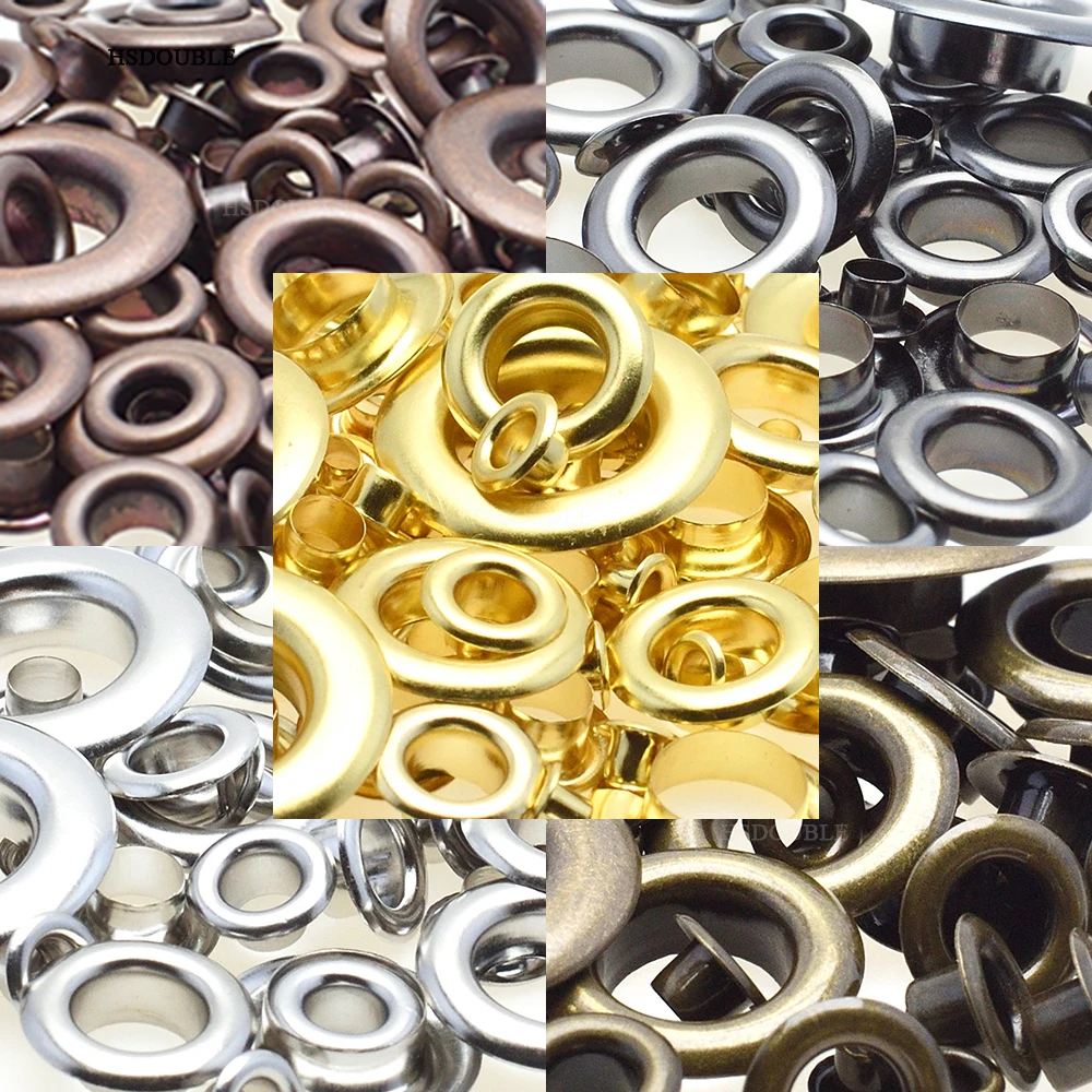 100 Pcs/Pack Metal Eyelets Grommets 3MM 4MM 5MM for Leather Craft DIY Scrapbooking Shoes Fashion Practical Accessories