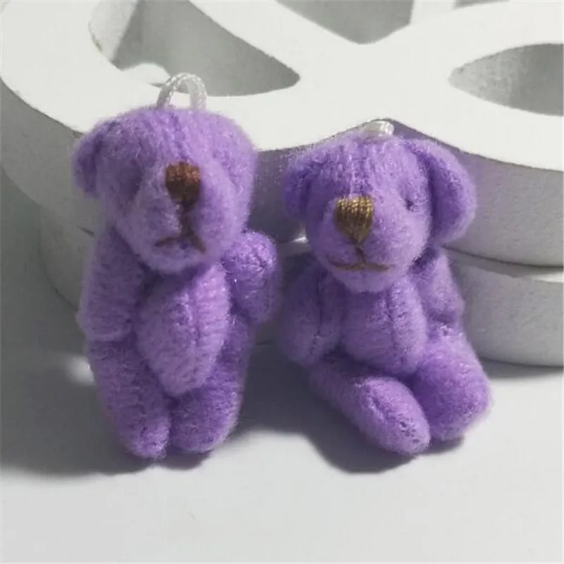 2PCS Mini Plush Joint Bear Toys Doll Small Pendant Cute Bears Toy 6 Color Optional For Kids Gifts 3.5CM HANDANWEIRAN