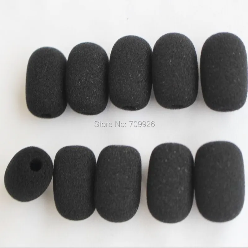 10 Uds. Parabrisas de espuma para micrófono, cubiertas de micrófono de repuesto para parabrisas de esponja, apertura de 5mm y longitud interior de 25mm