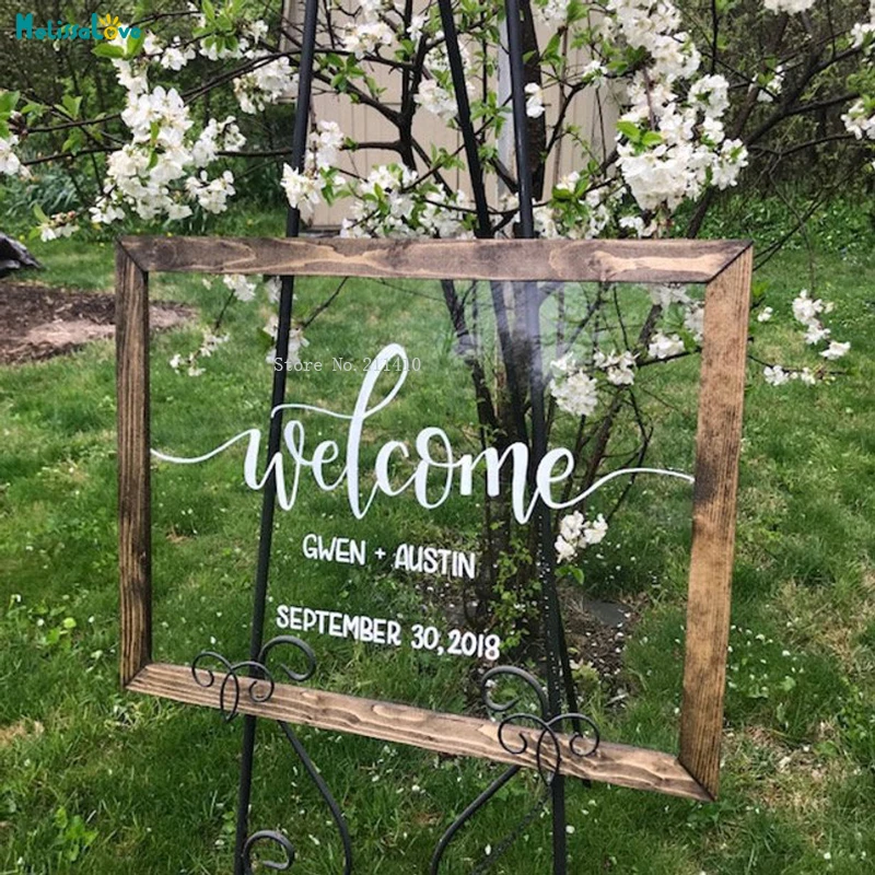 Welcome Welcome Sign Wood Board Sticker Decals Clear Fresh Design Celebration Style No Frame Vinyl Murals Self-adhesive YT1339