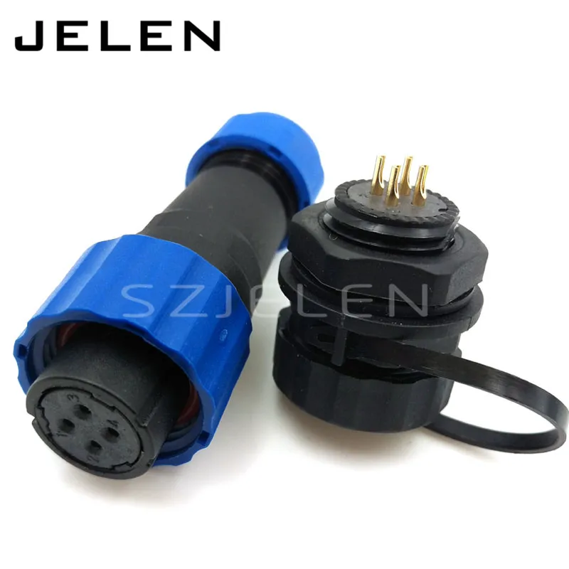 SD16 Waterproof Connector 2 3 4 5 6 7 9pin socket(Male) and plug(female) IP68, SP16 LED panel mount automotive connector