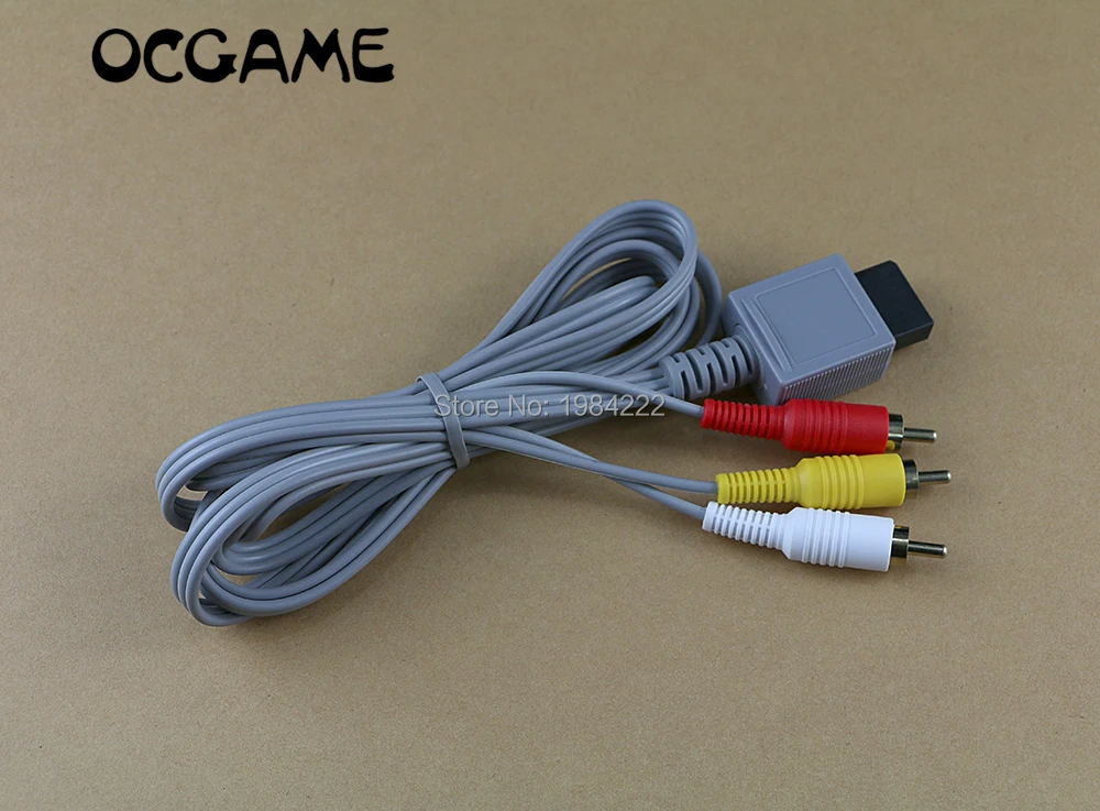 OCGAME Hot Sale 1.8m 6FT Audio Video AV /TV Composite RCA Cable Cord For Nintendo For Wii Game Console